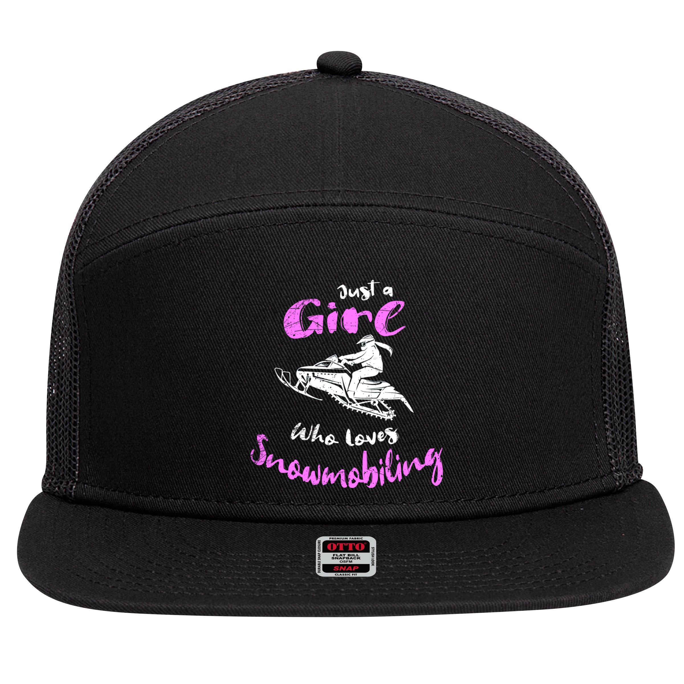 Snowmobile Girl Hoodie I Just A Girl Who Loves Snowmobiling 7 Panel Mesh Trucker Snapback Hat