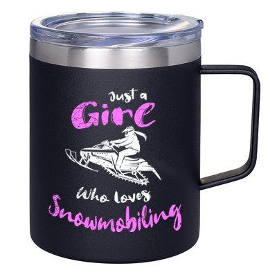 Snowmobile Girl Hoodie I Just A Girl Who Loves Snowmobiling 12oz Stainless Steel Coffee Mug