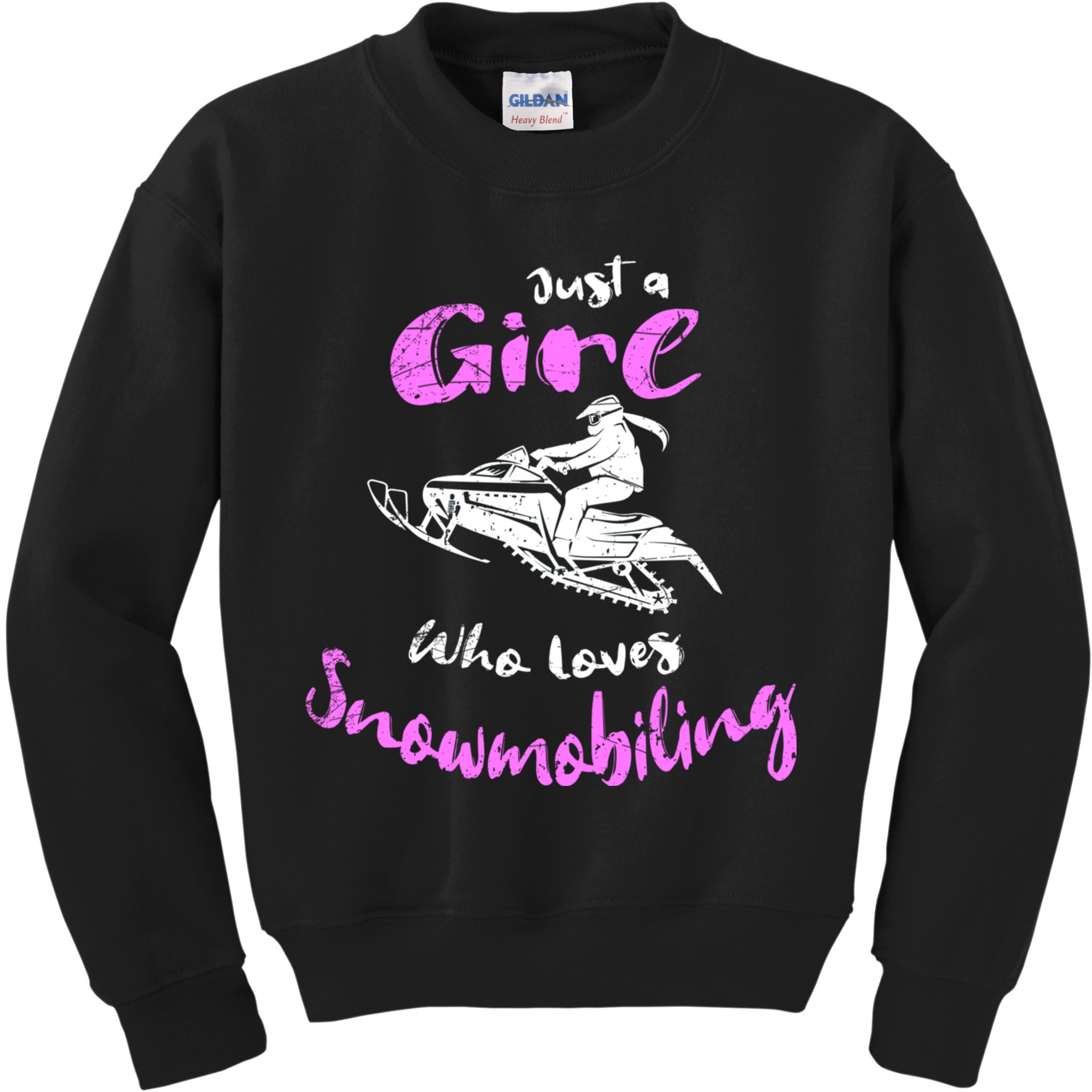 Snowmobile Girl Hoodie I Just A Girl Who Loves Snowmobiling Kids Sweatshirt