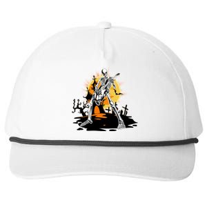 Skeleton Guitar Halloween Spooky Snapback Five-Panel Rope Hat