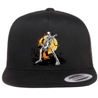 Skeleton Guitar Halloween Spooky Flatbill Hat