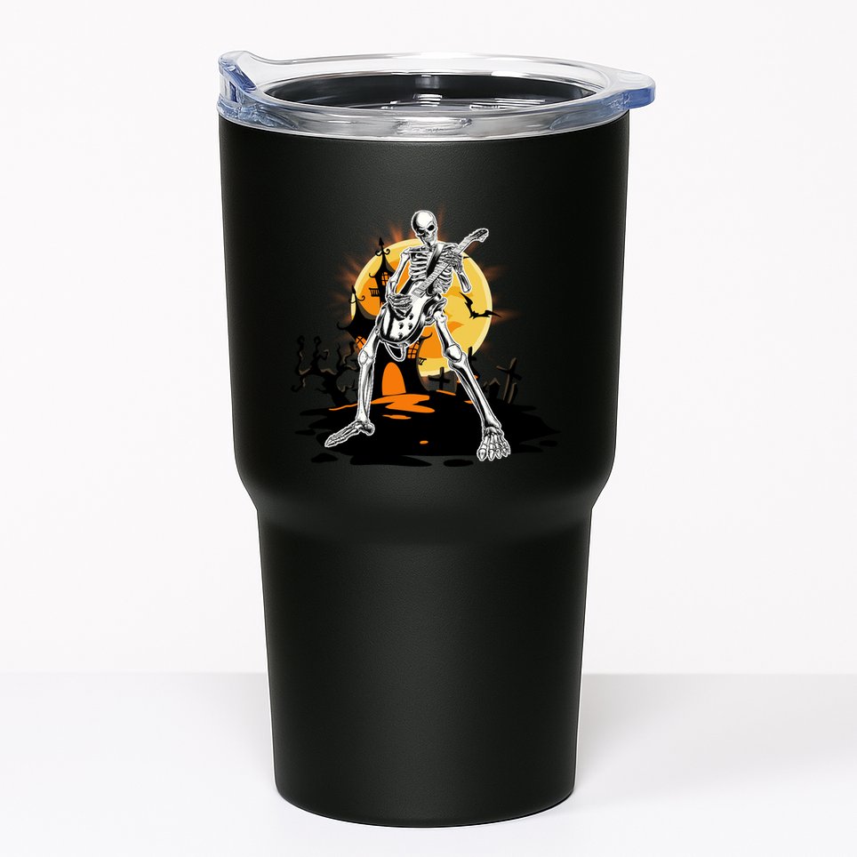 Skeleton Guitar Halloween Spooky Tumbler