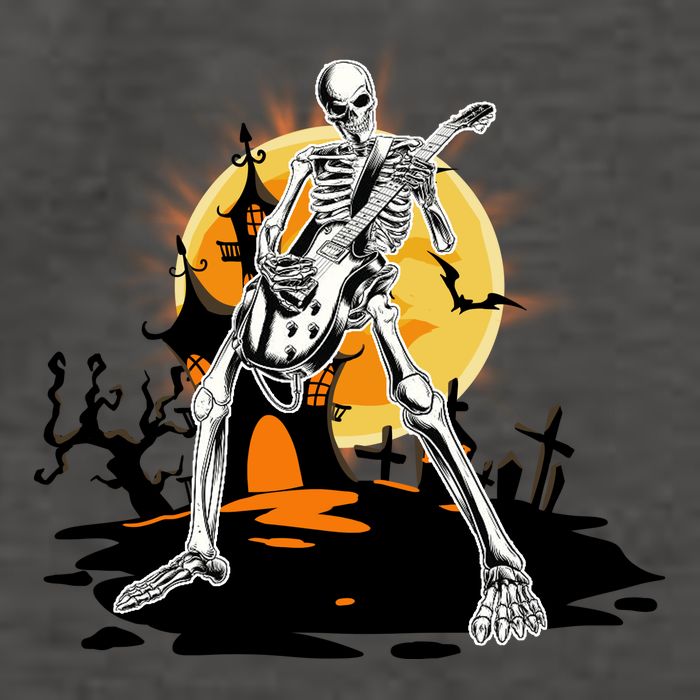 Skeleton Guitar Halloween Spooky Vector Backpack