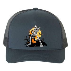 Skeleton Guitar Halloween Spooky Yupoong Adult 5-Panel Trucker Hat