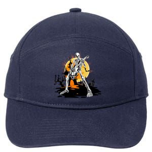 Skeleton Guitar Halloween Spooky 7-Panel Snapback Hat