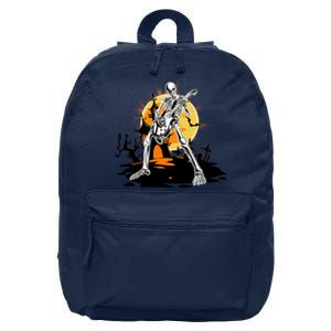 Skeleton Guitar Halloween Spooky 16 in Basic Backpack