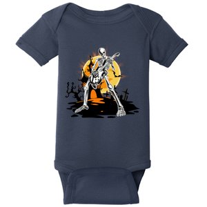 Skeleton Guitar Halloween Spooky Baby Bodysuit