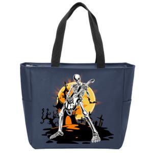 Skeleton Guitar Halloween Spooky Zip Tote Bag