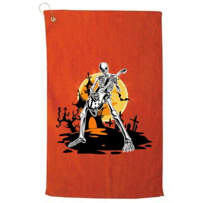 Skeleton Guitar Halloween Spooky Golf Towel