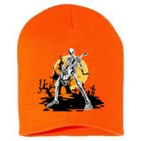 Skeleton Guitar Halloween Spooky Short Acrylic Beanie