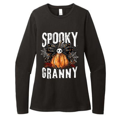 Spooky Granny Halloween Coquette Bow Pumpkin Fall Vibes Womens CVC Long Sleeve Shirt