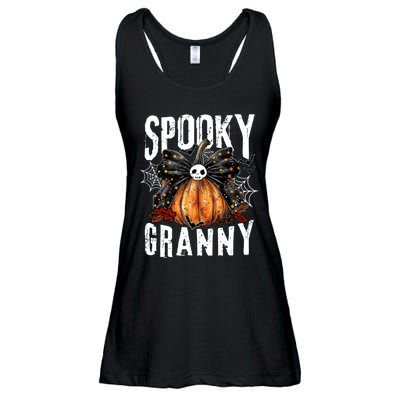 Spooky Granny Halloween Coquette Bow Pumpkin Fall Vibes Ladies Essential Flowy Tank