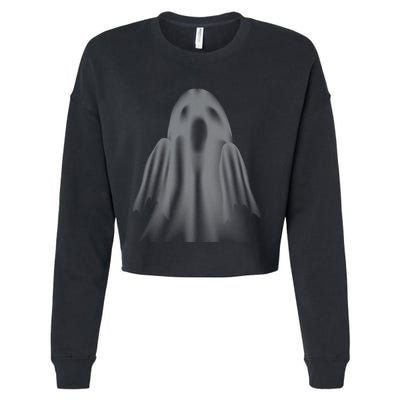 Spooky Ghost Halloween Ghoul Costume Unisex Retro Cropped Pullover Crew