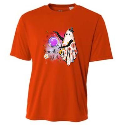 Spooky Girl Halloween T Shirts Boo Graphic Tee Designs Scary Halloween Costume Cooling Performance Crew T-Shirt