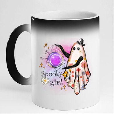 Spooky Girl Halloween T Shirts Boo Graphic Tee Designs Scary Halloween Costume 11oz Black Color Changing Mug