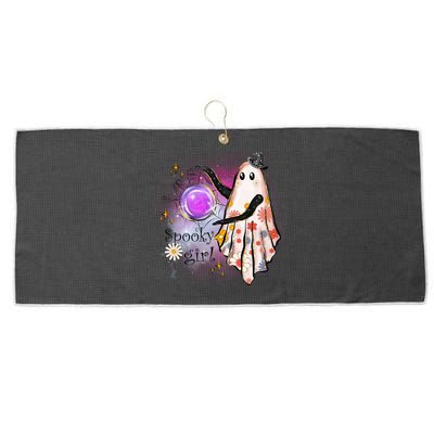 Spooky Girl Halloween T Shirts Boo Graphic Tee Designs Scary Halloween Costume Large Microfiber Waffle Golf Towel