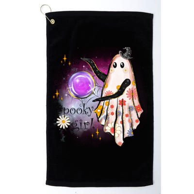 Spooky Girl Halloween T Shirts Boo Graphic Tee Designs Scary Halloween Costume Platinum Collection Golf Towel