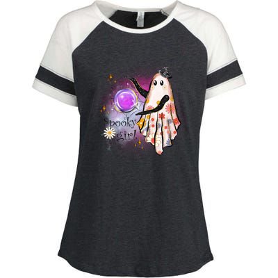 Spooky Girl Halloween T Shirts Boo Graphic Tee Designs Scary Halloween Costume Enza Ladies Jersey Colorblock Tee