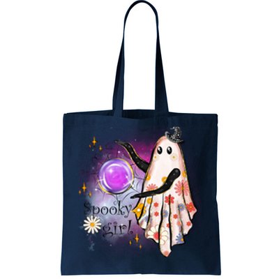 Spooky Girl Halloween T Shirts Boo Graphic Tee Designs Scary Halloween Costume Tote Bag