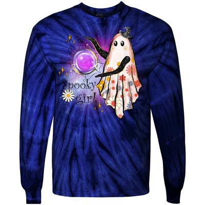 Spooky Girl Halloween T Shirts Boo Graphic Tee Designs Scary Halloween Costume Tie-Dye Long Sleeve Shirt