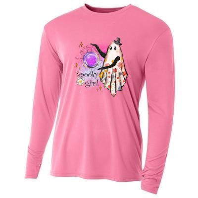 Spooky Girl Halloween T Shirts Boo Graphic Tee Designs Scary Halloween Costume Cooling Performance Long Sleeve Crew