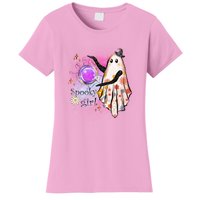 Spooky Girl Halloween T Shirts Boo Graphic Tee Designs Scary Halloween Costume Women's T-Shirt