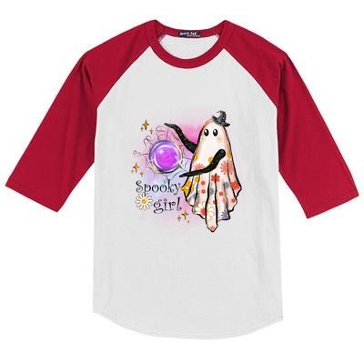 Spooky Girl Halloween T Shirts Boo Graphic Tee Designs Scary Halloween Costume Kids Colorblock Raglan Jersey