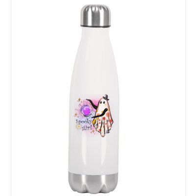 Spooky Girl Halloween T Shirts Boo Graphic Tee Designs Scary Halloween Costume Stainless Steel Insulated Water Bottle