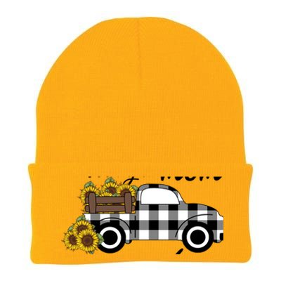 Sunflower Grandma Happiness is being a Mom and Mamaw Knit Cap Winter Beanie