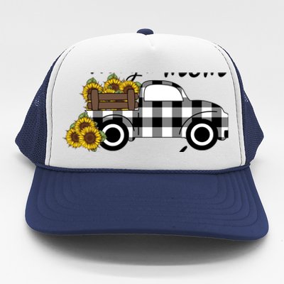 Sunflower Grandma Happiness is being a Mom and Mamaw Trucker Hat