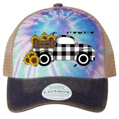 Sunflower Grandma Happiness is being a Mom and Mamaw Legacy Tie Dye Trucker Hat