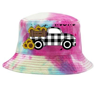 Sunflower Grandma Happiness is being a Mom and Mamaw Tie-Dyed Bucket Hat