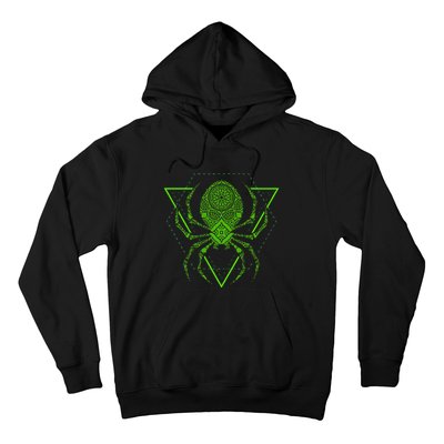 Sacred Geometry Halloween Spider Tribal Tattoo Mandala Hoodie