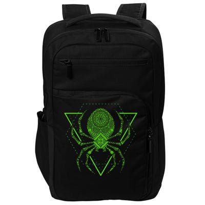 Sacred Geometry Halloween Spider Tribal Tattoo Mandala Impact Tech Backpack