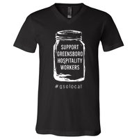 Support Greensboro Hospitality Workers V-Neck T-Shirt