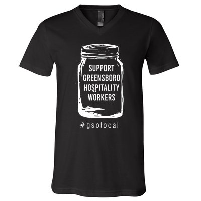 Support Greensboro Hospitality Workers V-Neck T-Shirt