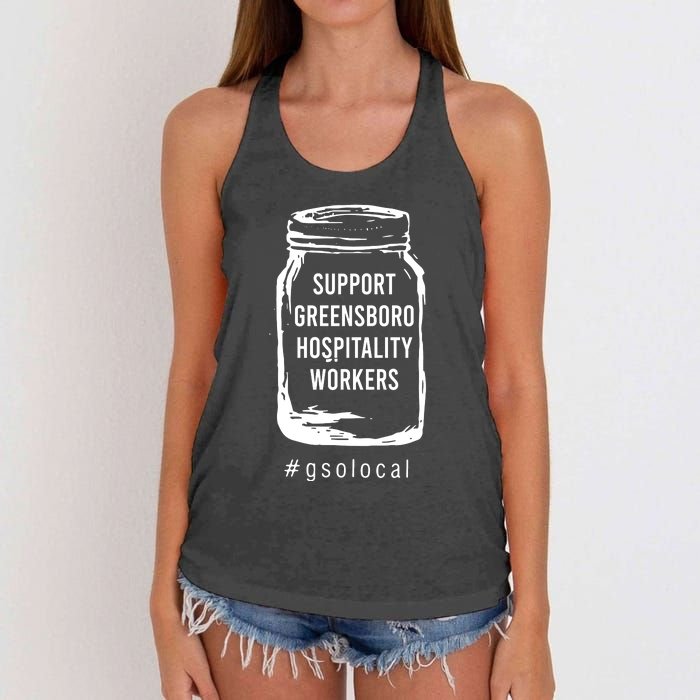 Support Greensboro Hospitality Workers Women's Knotted Racerback Tank