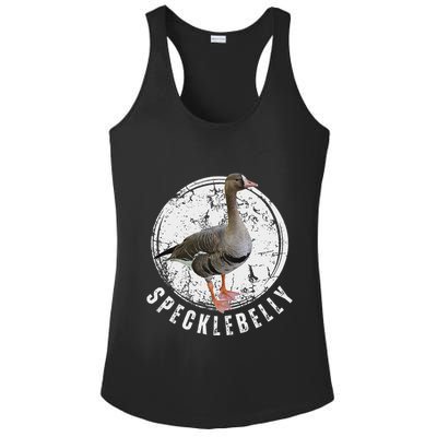 Specklebelly Goose Hunting Speck White Ladies PosiCharge Competitor Racerback Tank