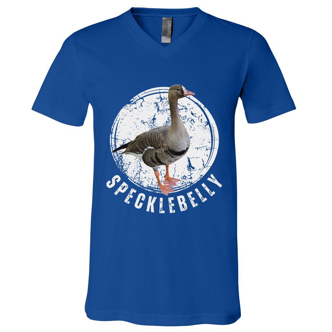 Specklebelly Goose Hunting Speck White V-Neck T-Shirt