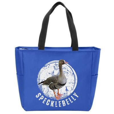 Specklebelly Goose Hunting Speck White Zip Tote Bag