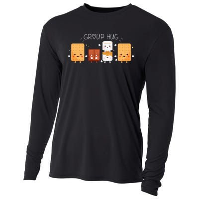 Smores Group Hug Camping Marshmallow Smores Cooling Performance Long Sleeve Crew