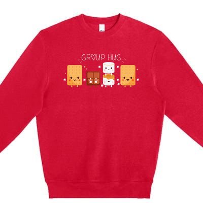 Smores Group Hug Camping Marshmallow Smores Premium Crewneck Sweatshirt