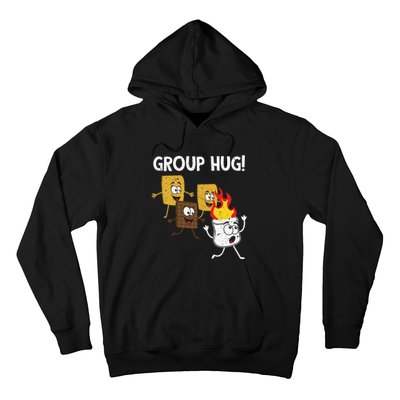 Smores Group Hug S'mores Camping Food Marshmallows on Fire Hoodie