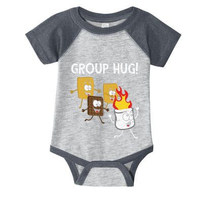 Smores Group Hug S'mores Camping Food Marshmallows on Fire Infant Baby Jersey Bodysuit