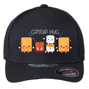 Smores Group Hug Camping Campfire Marshmallow Smores Flexfit Unipanel Trucker Cap