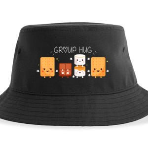 Smores Group Hug Camping Campfire Marshmallow Smores Sustainable Bucket Hat