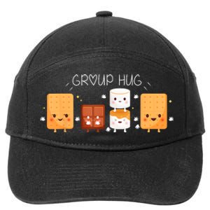 Smores Group Hug Camping Campfire Marshmallow Smores 7-Panel Snapback Hat