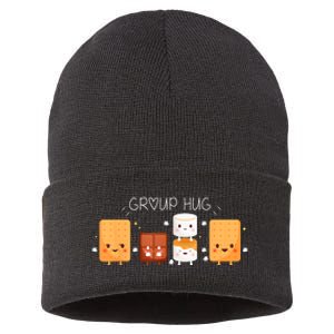 Smores Group Hug Camping Campfire Marshmallow Smores Sustainable Knit Beanie