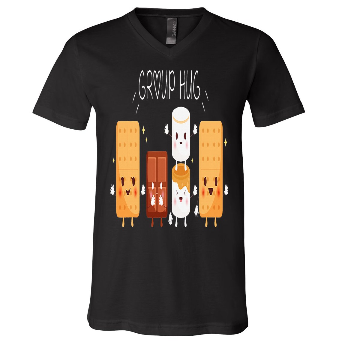Smores Group Hug  Camping Campfire Marshmallow Smores V-Neck T-Shirt