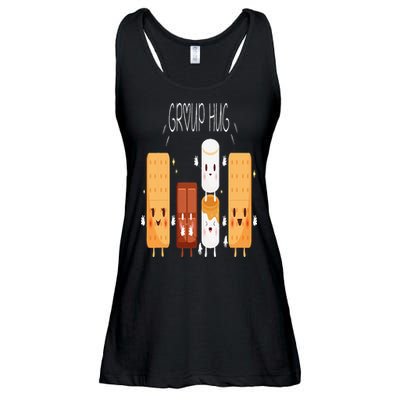 Smores Group Hug  Camping Campfire Marshmallow Smores Ladies Essential Flowy Tank